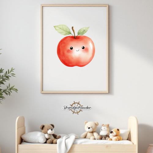 Buegelbild fröhlicher Apfel